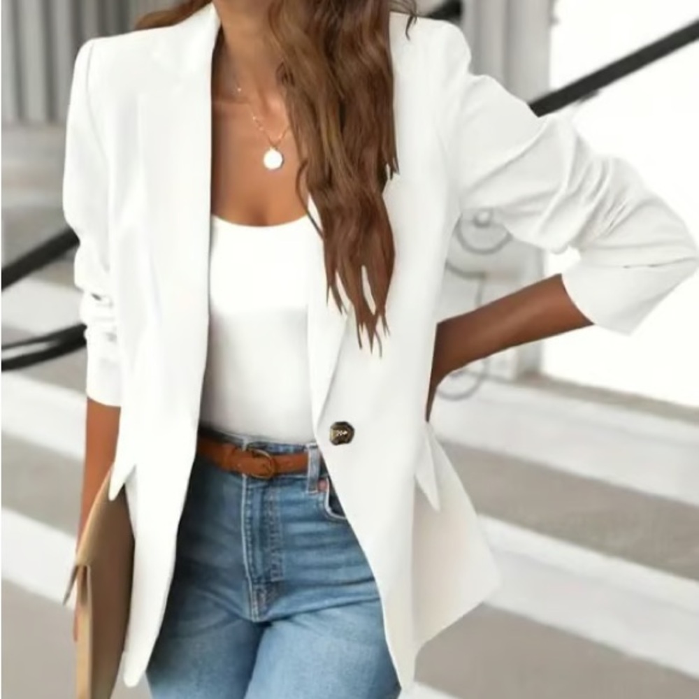 Elegant White Women's Blazer